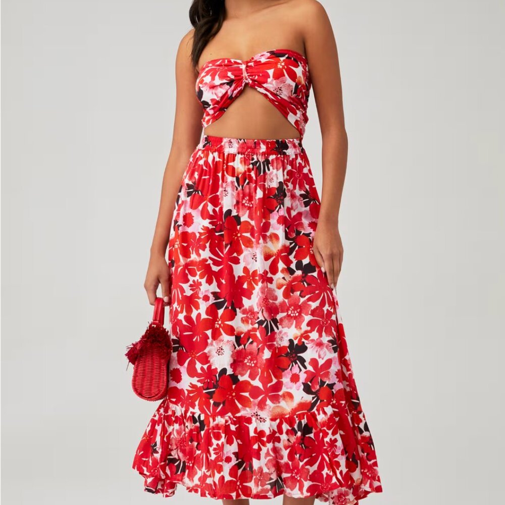 🌸 Tiare Hawaii Floral Capri Maxi Skirt - M/L